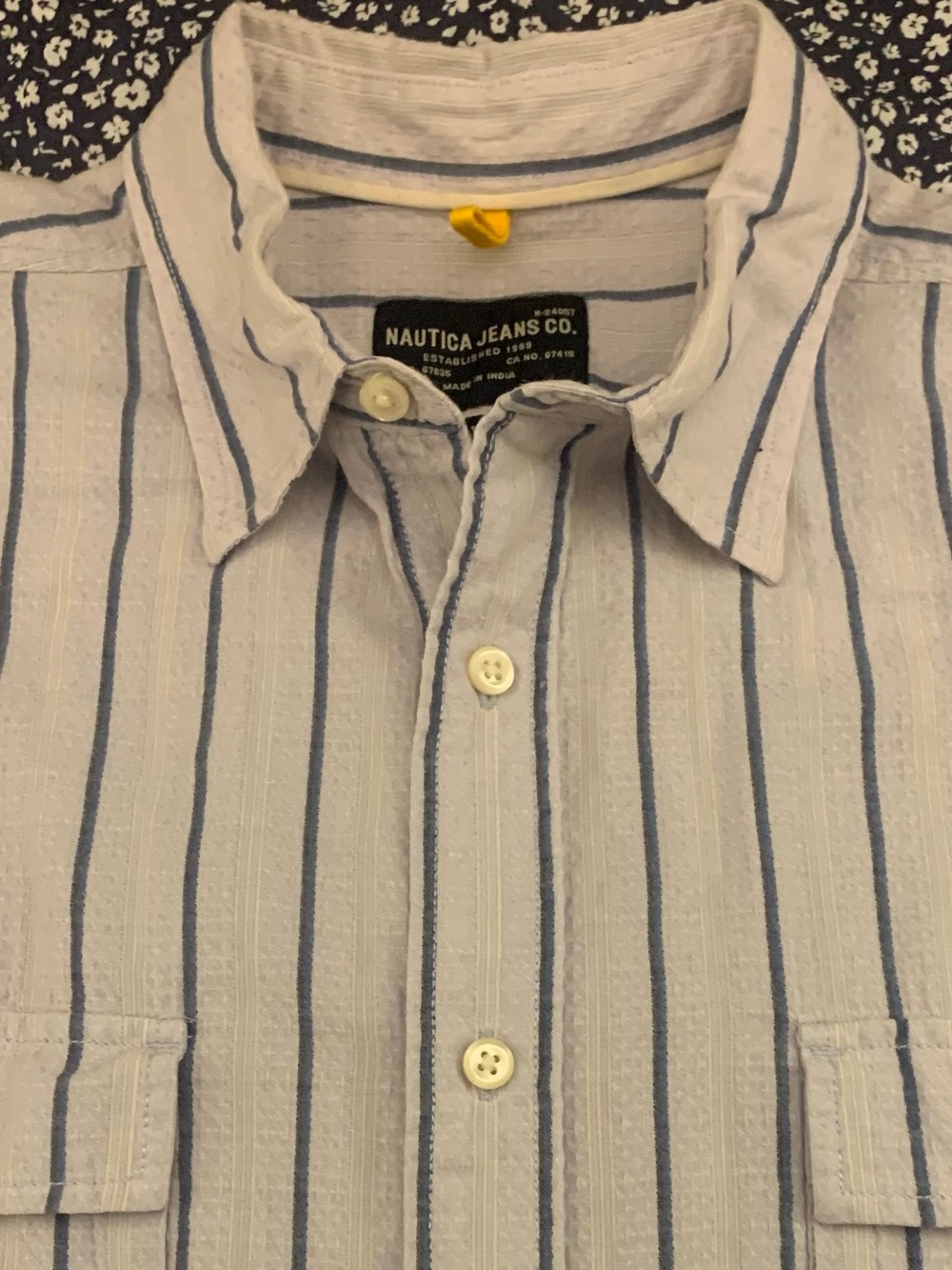 NAUTICA JEANS CO LS Lt Wt Cotton Striped Shirt